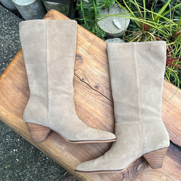 Lucky Brand Tall Fukko Boot Tan Suede 7.5 - Picture 6 of 11